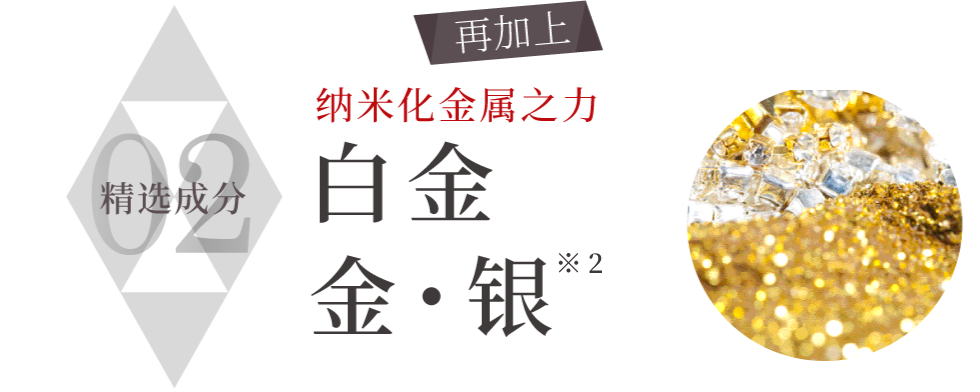 特别是 严选成分02纳米化金属的白金・银※2