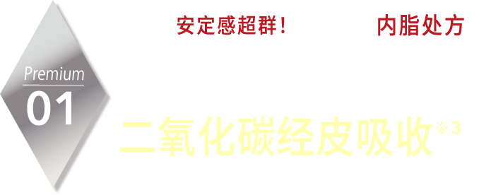 Premium01 安定感がプレミアム！ラクトン処方 炭酸ガスの理想的な経皮吸収※2を実現。