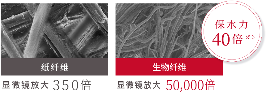 纸纤维 生物纤维素 保水力40倍※3