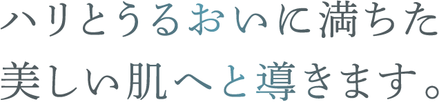 ハリとうるおいに満ちた美しい肌へと導きます。