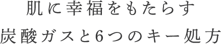 肌に幸福をもたらす炭酸ガスと6つのキー処方