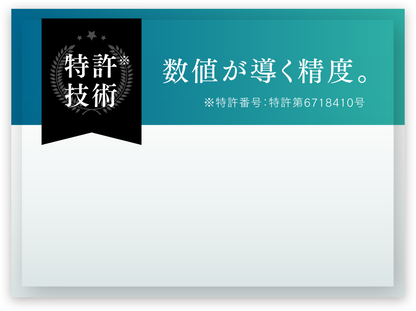 数値が導く精度。
