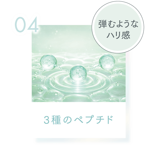 04 弾むようなハリ感 3種のペプチド